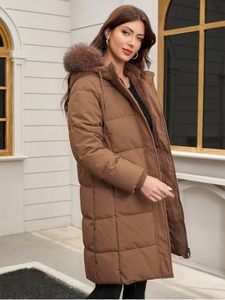 Manteau long matelassé pour femme avec capuche en fourrure et fermeture éclair, haute qualité, collection hiver 2026, le plus vendu, vêtements d'hiver, fabricant OEM - Product Image 3