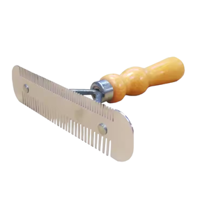 Peigne à picots en acier inoxydable avec manche en bois, réutilisable, pour le toilettage des chevaux, des moutons et des chèvres, manche de peigne de toilettage pour chevaux - Product Image 3