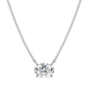 สร้อยคอเพชรรูปไข่เพาะเลี้ยงในห้องปฏิบัติการแบบเม็ดเดี่ยว - Product Image 3