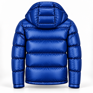 Shiny Hooded <b>Puffer</b> Jacket <b>Mens</b> Winter Outerwear Quilted Padded <b>Coat</b> High Collar Full Zip Sleeve Pocket Casual Cold Weather Wear - Product Image 3