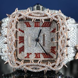 Reloj de Lujo Unisex Mecánico de Aleación Cuadrado de Acero Inoxidable al por Mayor, 16mm, con Diamantes VVS, Totalmente Iced, Joyería Hip Hop, Zafiro - Product Image 3