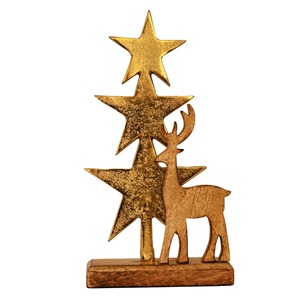 Premium Wood and Metal Art Sculpture Elegant Showpiece for Living Room <b>Decoration</b> and Gift Collection <b>Rustic</b> Wooden and Metal - Product Image 1