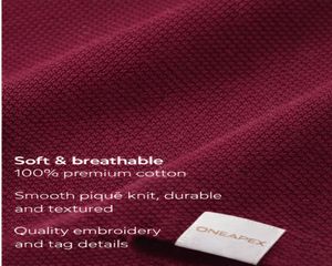 Polo pour homme rayé blanc et bordeaux, logo personnalisé, manches courtes, vêtements de sport pour le golf et le tennis, uniforme décontracté - Product Image 6