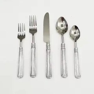 Ensemble de couverts de style marocain, manche en bois et résine, couteau, fourchette, cuillère en acier inoxydable, vaisselle, ustensiles de cuisine, ensemble d'ustensiles de restauration - Product Image 2