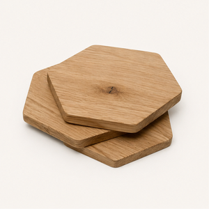 Handmade Hexagon Wooden <b>Coaster</b> Set Eco-Friendly Natural Oak Heat Resistant <b>Drink</b> Mats <b>For</b> Coffee Table And Home Decor Mats - Product Image 3
