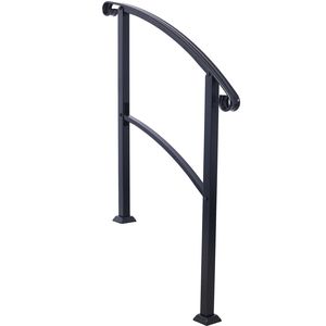 Rampe d'escalier extérieure en fer forgé blanc pour 1 à 3 marches – Dispositif d'aide pour porche avant flexible - Product Image 4