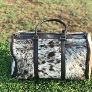 Sac de voyage en cuir de vachette véritable avec poils, sac de week-end, sac de nuit, sac de sport, fabricant sur mesure, vente en gros - Product Image 1