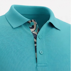 เสื้อโปโลพิมพ์ลายออกแบบเองคุณภาพสูงสำหรับผู้ชาย ผลิตจากโพลีเอสเตอร์ 96% และอีลาสเทน 4% ระบายอากาศได้ดี เสื้อผ้ากีฬาที่ยั่งยืน - Product Image 4