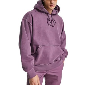 <b>Men</b> Solid Color Hooded Sweatshirt Full Sleeve Casual Loose Fit Washed Cotton Tracksuit Autumn Wear With Drawstring And Pockets - Product Image 5