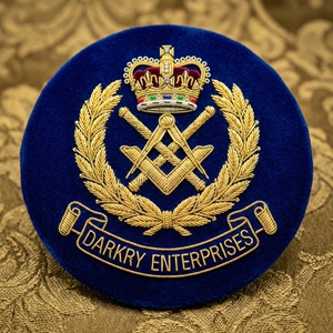 Insignia Circular Bordada a Mano con Hilo de Oro Personalizado, Parche de la Gran Logia Metropolitana, Distintivo de Blazer, Emblema de Regalia Masónica - Product Image 5