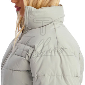 High Quality Crop Puffer <b>Jacket</b> New Design <b>Winter</b> <b>Jacket</b> for Women Custom Breathable Zip up Women Puffer <b>Jacket</b> - Product Image 2
