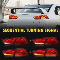 Luces Traseras Ahumadas/Rojas con Escaneo y Luz Trasera Secuencial Ámbar para Mitsubishi Lancer Evo X 2008-2018