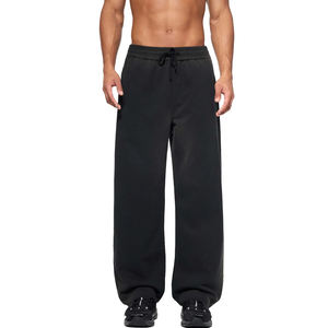Pantalones Deportivos Negros para Hombre, Estilo Acid Wash, 61.9% Algodón, 38.1% Poliéster, Pantalones de Entrenamiento Tejidos, Pantalones Deportivos Casuales - Product Image 1