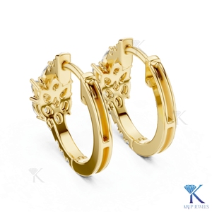Pendientes de Aro con Diamantes Cultivados en Laboratorio CVD de Corte Brillante de KRUP JEWELS, Oro Sólido 100%, Certificados por IGI, Joyería Nupcial de Lujo - Product Image 3