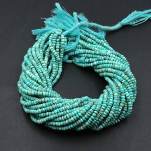 Cuentas facetadas de turquesa de Arizona, cuentas de turquesa natural de 3.5-4.5 mm, 13 pulgadas, cuentas de piedras preciosas de turquesa azul para hacer joyería - Product Image 3