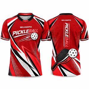 Camiseta de Pickleball Roja Personalizada para Hombre y Mujer, Camiseta Premium para Pickleball, Uniforme Deportivo para Raqueta - Product Image 1