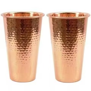 Verre à eau en cuivre pur, très vendu, gobelet ayurvédique, tasse en métal poli de qualité supérieure pour la cuisine, la salle à manger et l'hôtellerie - Product Image 5