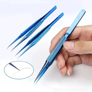 Pinzas para Pestañas con Punta Curva y Recta de Acero Inoxidable, Herramientas de Maquillaje para Extensión de Pestañas, Pinzas Profesionales - Product Image 1