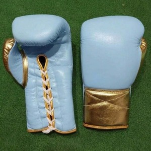 Nouveaux gants de boxe Fly pour l'entraînement au combat, en vente, pour le kickboxing et le MMA, professionnels, personnalisés, bleu et or, pour l'entraînement et le sparring - Product Image 3