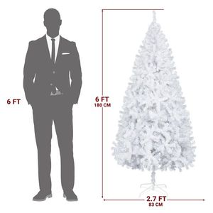 Albero di Natale artificiale da 6 piedi con 800 punte a forma di ramo e robusto supporto in metallo - Bianco - Product Image 2