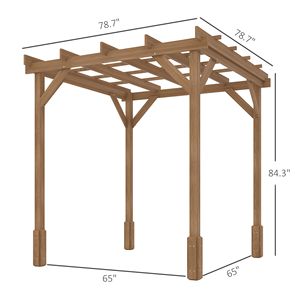 Pergola en bois brun foncé 6,6 x 6,6 m pour extérieur, structure stable, gazebo et treillis pour plantes grimpantes - Product Image 3