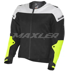 Veste de moto d'été pour hommes Armure approuvée CE Panneaux en maille respirante Doublure imperméable détachable Col montant réversible - Product Image 1