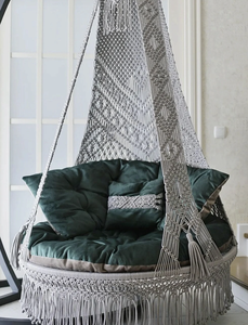 Premium Cotton Rope Hanging <b>Chair</b> Indoor Outdoor Swing Seat Decor - Product Image 2