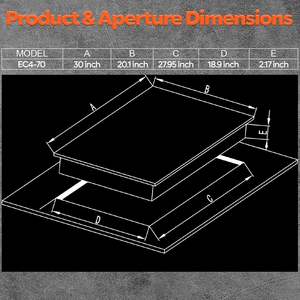 Placa de cocción eléctrica de 4 quemadores de 30 \ "con potencia de 7200W para una cocina eficiente - Product Image 3