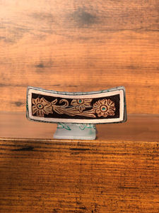 New Hand <b>Tooled</b> Leather Hair Claw <b>Clips</b> Square for Hair Styling Hair Accessories Large Cowhide Claw <b>Clips</b> Cowgirl Gift for Women - Product Image 2