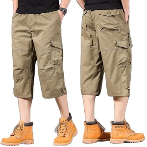 กางเกงวอร์มเอวยางยืดแบบลำลองสำหรับผู้ชายใส่ในฤดูร้อนกางเกงขาสั้นวิ่งจ๊อกกิ้งกลางแจ้งมีกระเป๋าหลายช่องขนาดพิเศษ - Product Image 1
