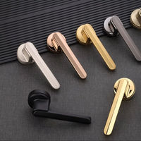 Poignées de meuble modernes à levier en noir mat, or brossé et laiton poli – Design contemporain, quincaillerie de mobilier durable