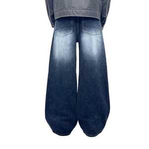 Men's Wide Leg <b>Denim</b> Pants High Waist Loose Fit Stonewashed Cotton Casual Autumn Style Solid Color Pockets - Product Image 6