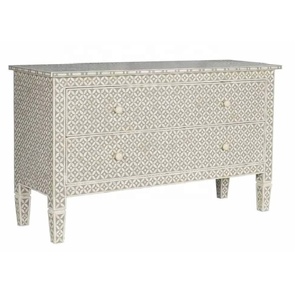 Buffet à tiroirs en os incrusté de fleurs bleues de dernière génération, console en os incrusté, buffet en os incrusté à prix de gros - Product Image 3