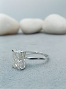 Asscher Cut Diamond Solitaire Anillo de compromiso Plata de Ley 925 Oro blanco/amarillo 2,0 CT Anillo de Bodas de regalo - Product Image 2