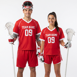 Tenue de sport personnalisée pour le lacrosse, uniforme d'équipe à col en V, ensemble maillot et short pour joueurs de lacrosse - Product Image 6