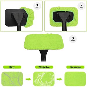 Confezione da 5 testine di ricambio in microfibra verde per la pulizia del parabrezza, lavabili e riutilizzabili, adatte a vari modelli - Product Image 5