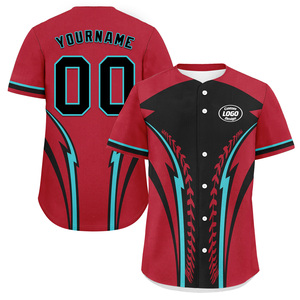 Maillots de baseball à manches courtes pour hommes, 100 % polyester, sublimation, à séchage rapide, boutonnés, avec support OEM en gros - Product Image 5