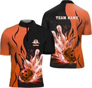 Custom Quick Dry 100% Polyester <b>Bowling</b> Polo T-shirt Sublimation Polo Shirts for Men - Product Image 3