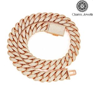 Charm Jewells Unisex Moissanite Necklace Ball Brilliant Cut Geometric Link <b>Chain</b> 14K Gold Plated 925 Silver IGI Certified Hip - Product Image 2