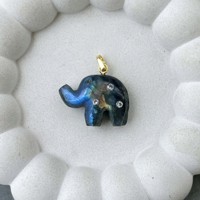 Pendentif Éléphant en Quartz Rose Naturel Plaqué Or Rose, Sculpté à la Main, Breloque Animale en Pierre Rose, Bijou Totem en Cristal de Guérison
