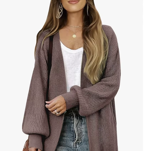 CUSTOM LOGO DIRECT FACTORY BANGLADESH WOMENS OVERSIZED <b>CARDIGAN</b> SWEATERS OPEN FRONT LONG <b>CARDIGANS</b> FALL SWEATERNS KNIT <b>COATS</b> - Product Image 1