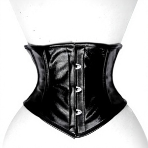 Corset amincissant gothique en cuir PU pour femme, avec fermeture à agrafes, respirant, pour mariage, taille moyenne adulte, devant - Product Image 1