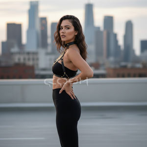 Arnés Corporal de Cuero Negro con Múltiples Correas y Detalle de Anillo en O Antiguo - Product Image 4