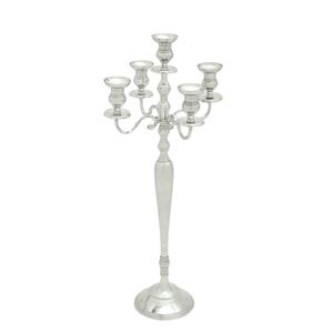 Silver Shiny Metal Candelabra for Wedding Floor & Table Top Centerpiece Handmade <b>Candlestick</b> Holder for Home Hotels Decoration - Product Image 1