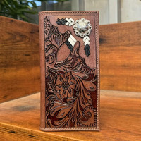 Dompet Lipat dua panjang RFID kulit sapi kualitas tinggi dompet penyimpan kartu bisnis kulit sapi penjualan langsung dari pabrik