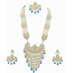 Indian Stylish Layered Zircon Rani Haar Long Kundan Necklace Jewellery Set Wedding Engagement Anniversary Party Gift Antique - Product Image 1