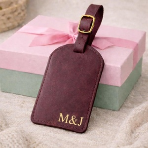 Genuine Leather Luggage <b>Tags</b> Personalized Travel Bag <b>Tags</b> Privacy Flap <b>Suitcase</b> Labels Custom Logo Bulk LMP-0268 - Product Image 6