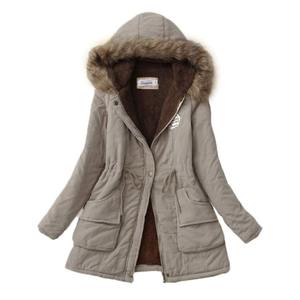 Manteau parka long en laine et fourrure pour femme grande taille, à capuche, col montant, chaud, vintage, fermeture éclair et boutons, vêtement d'extérieur d'hiver - Product Image 6