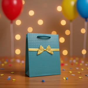 Sacchetto Regalo Ilan 18x24x8cm Taglia S con Fiocco Dorato per Regali di Festa - Product Image 3