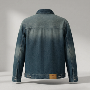 Veste en jean décontractée pour homme 100 % coton délavé à la pierre, fermeture boutonnée, coupe classique, pour l'hiver, commande en gros - Product Image 2